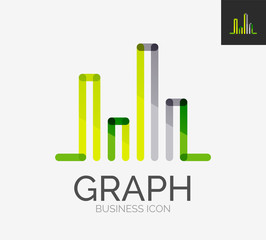 Minimal line design logo, chart, graph icon