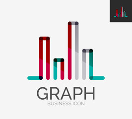 Minimal line design logo, chart, graph icon