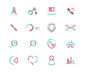 Set of thin line web icons