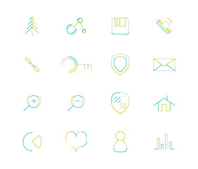 Set of thin line web icons