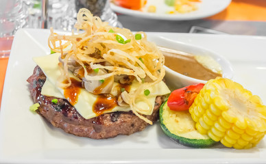 beef steak with cheese