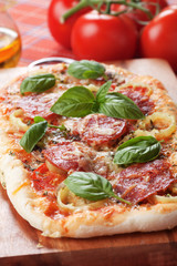 Salami pizza