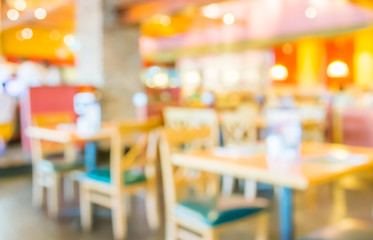 Coffee shop blur background with bokeh image.