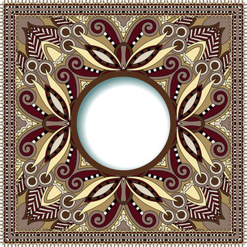 floral round pattern in ukrainian oriental ethnic style for your