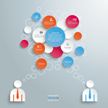 Colored Speech Bubble Circles 2 Businessmen