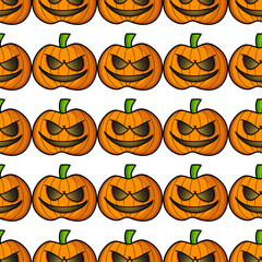 Halloween pumpkins. Seamless pattern.