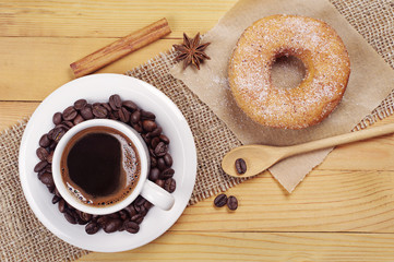 Sweet donut and coffee