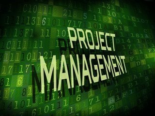 project management words isolated on digital background