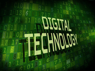 digital technology words isolated on digital background