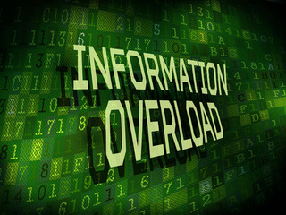 information overload words isolated on digital background
