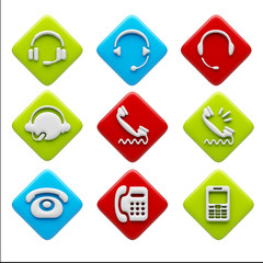 Contact Icons isolated on white