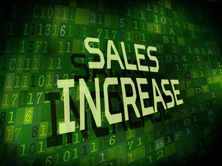sales increase words isolated on digital background