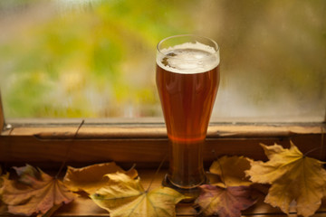 Autumn beer glass