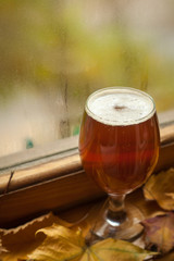 Autumn beer glass