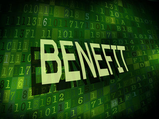 benefit word isolated on digital background