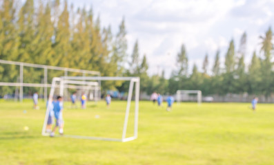 Obraz na płótnie Canvas blur shot of soccer field at school on day time image.