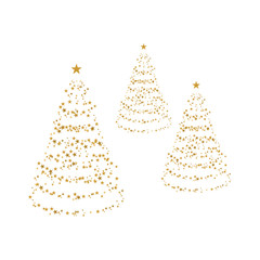 B&auml;ume aus goldenen Sternen