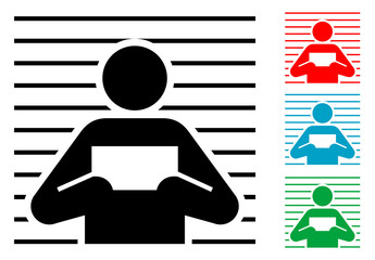 Pictograma ficha policial con varios colores