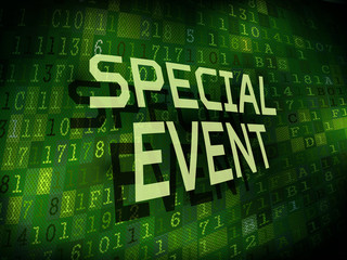 special event words isolated on digital background