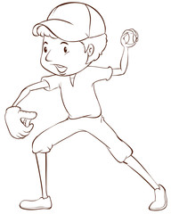 A plain sketch of a baseball player