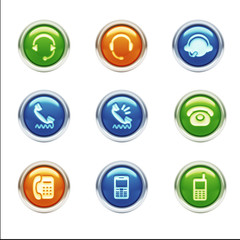 Contact Icons isolated on white