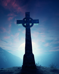 Celtic Cross with moonscape