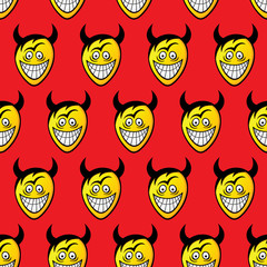 Devil heads. Seamless pattern.