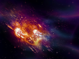 Exploding of Star in Space
