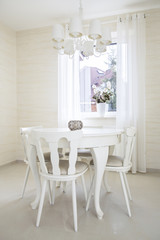 Vertical view of classic table with chairs