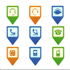 Contact Icons isolated on white