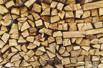 Firewood logs stacked