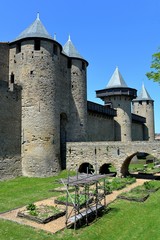Fototapeta na wymiar Die Burg Chateau Comtal in Carcassonne