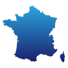 Frankreich Karte (blau)