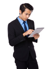 Asian businessman use tablet