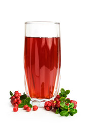 cranberry juice and fresh berries