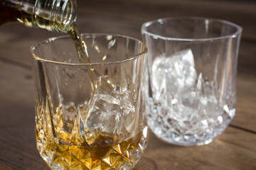 Yellow golden alcoholic drink