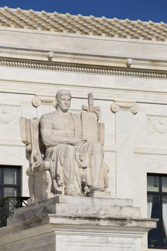Statue outside the Supreme Court in Washington