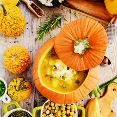 Traditional seasonal pumpkin soup