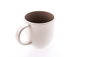 White coffee cup isolated on white
