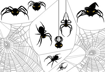 Halloween spider design set