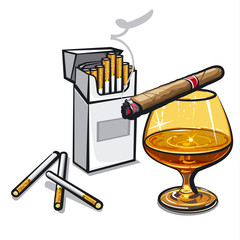 alcohol and cigarettes