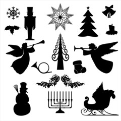 Weihnachten Silhoutten Christmas Symbols Set