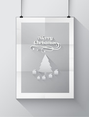 Merry christmas vector on poster vector