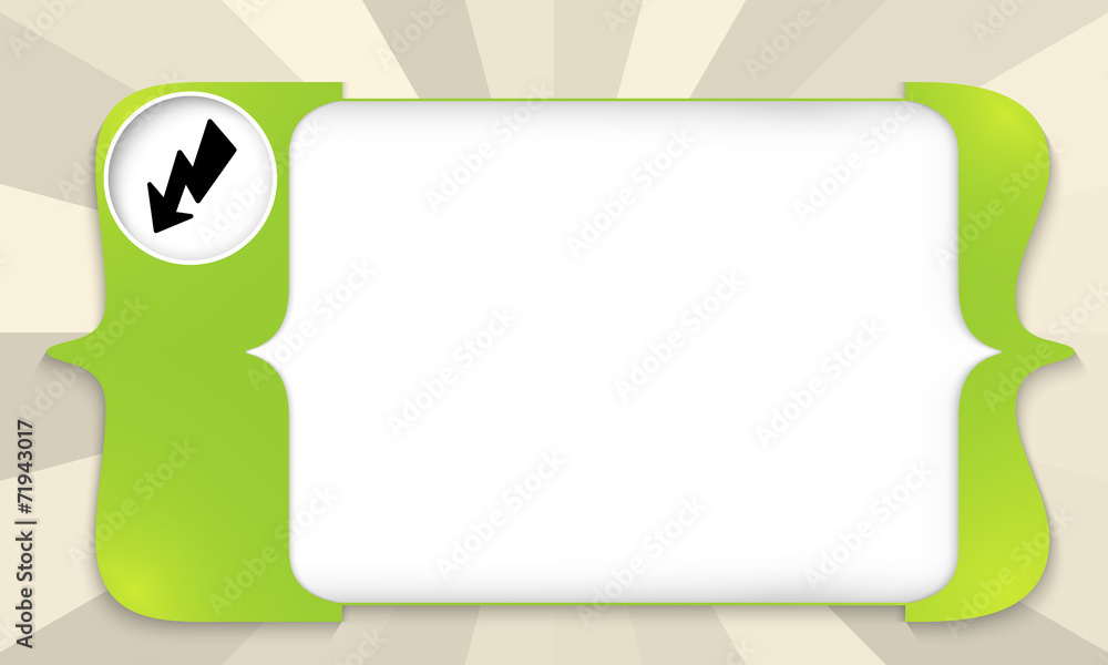 Poster green square brackets for entering text with flash