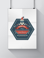Christmas greeting message with illustrations on poster