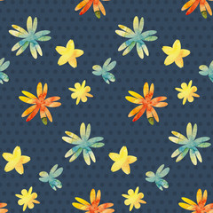 Background with watercolor flowers