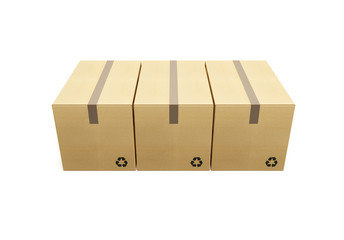 row of cardboard box