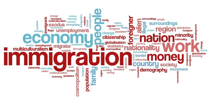 Immigration - world cloud concept