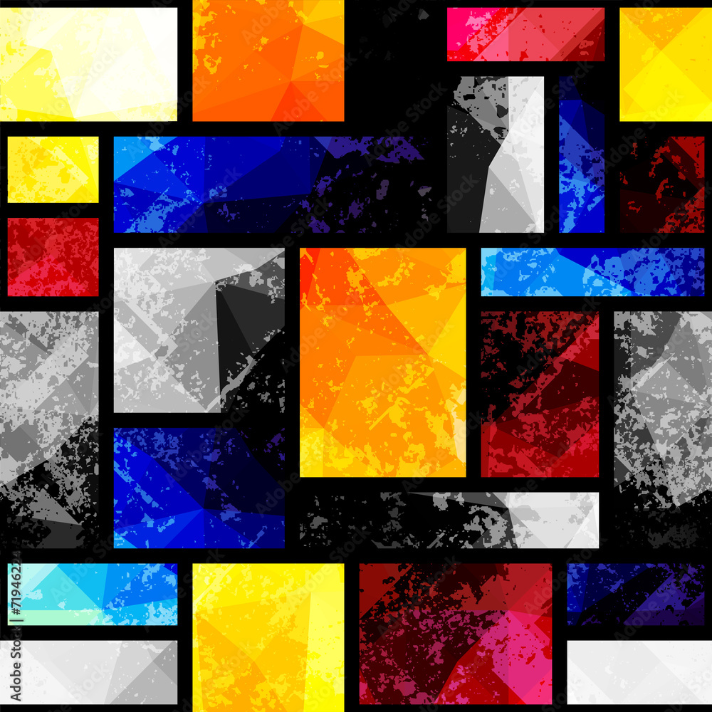 Poster geometric pattern in kubism style
