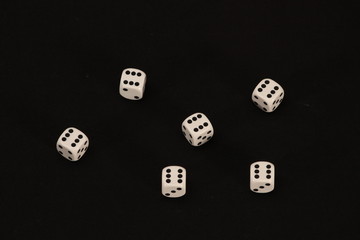 Playing dices on black, Good Luck concept